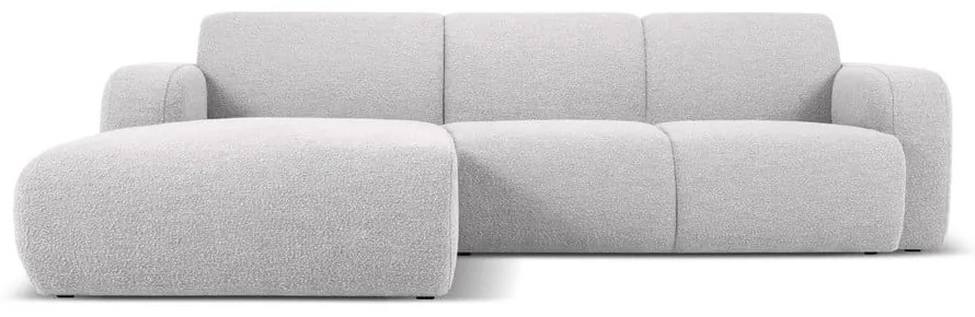 Divano angolare grigio chiaro in tessuto bouclé (angolo sinistro) Molino - Micadoni Home