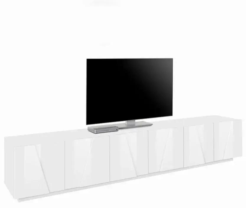 Porta TV PING Moderna con 6 Ante a Battente Bianco Lucido