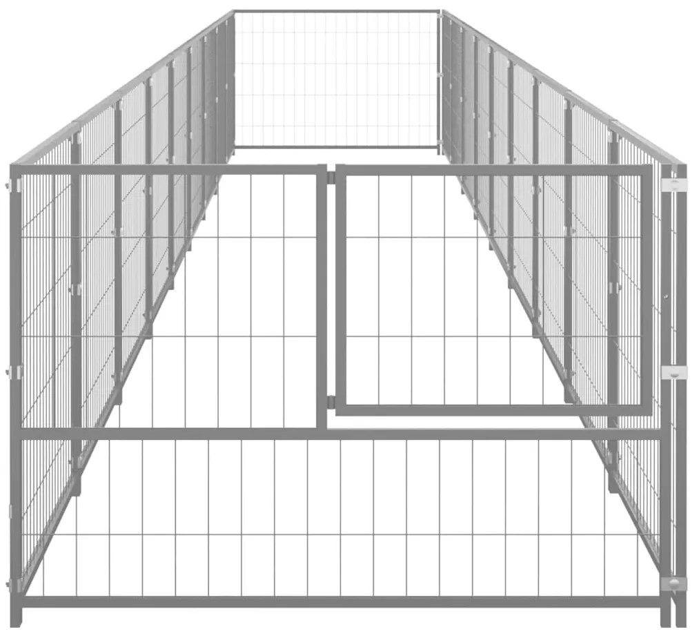 Gabbia per cani argento 9 m² in acciaio