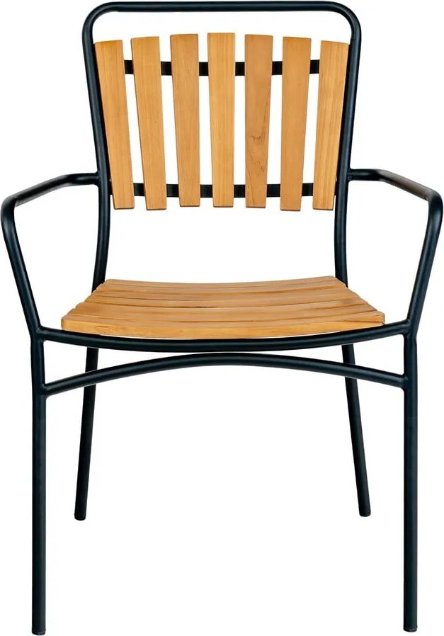 Sedie da esterno in set di colore naturale in legno massiccio/in metallo 2 pz Cleveland – House Nordic
