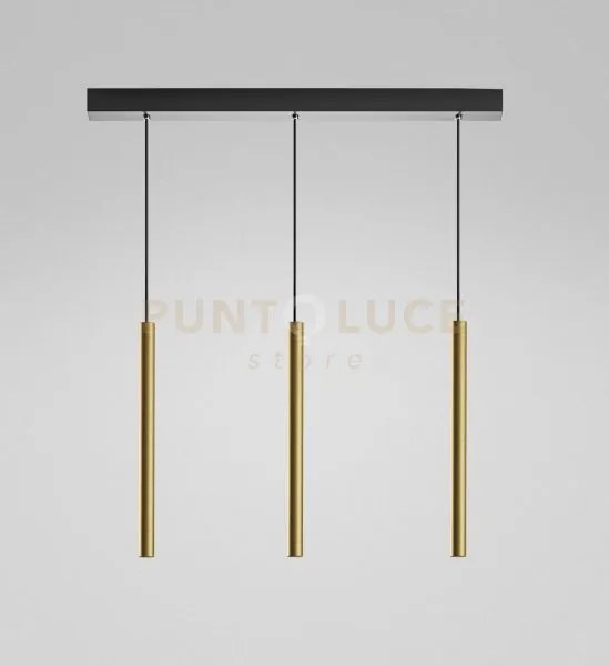 Thalassia s/3p - sospensione lineare in alluminio colore oro a led ...