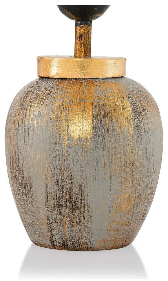 Lampada da tavolo color crema/dorata con paralume in tessuto (altezza totale 47 cm) Yakamoz – Opviq lights