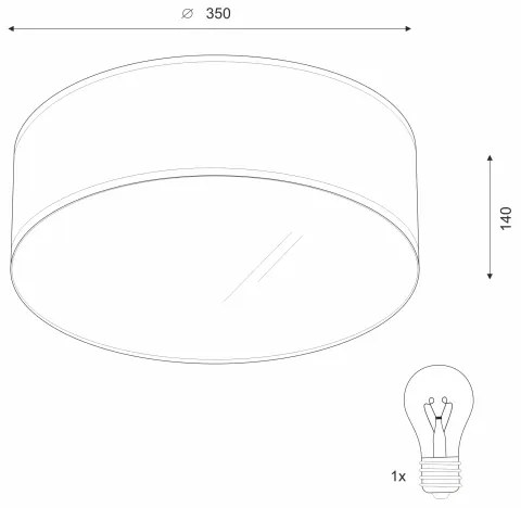 Plafoniera SIRJA 1xE27/60W/230V diametro 35 cm panna
