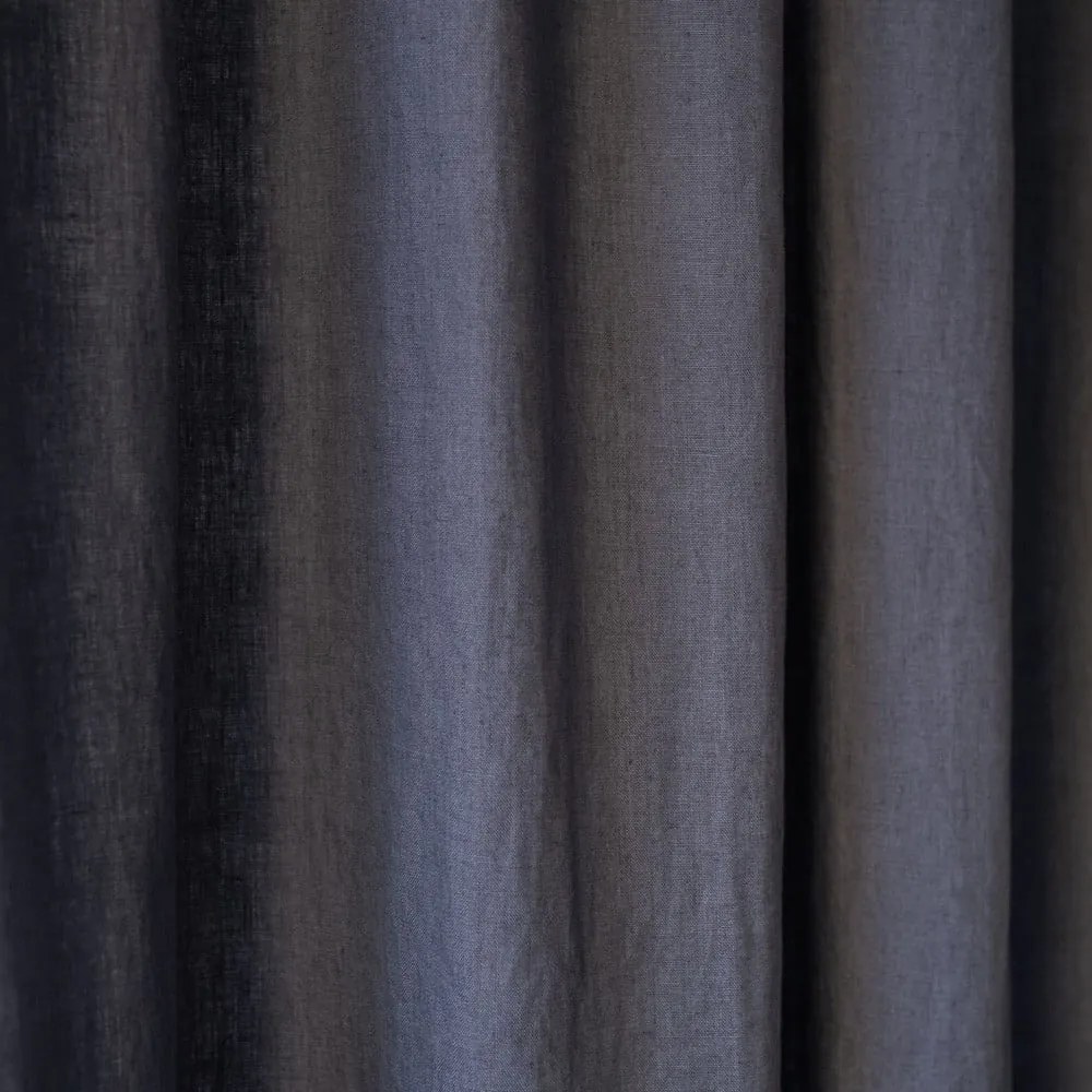 Tenda di lino grigio scuro con passanti Night Time, 250 x 140 cm Dark Grey - Linen Tales