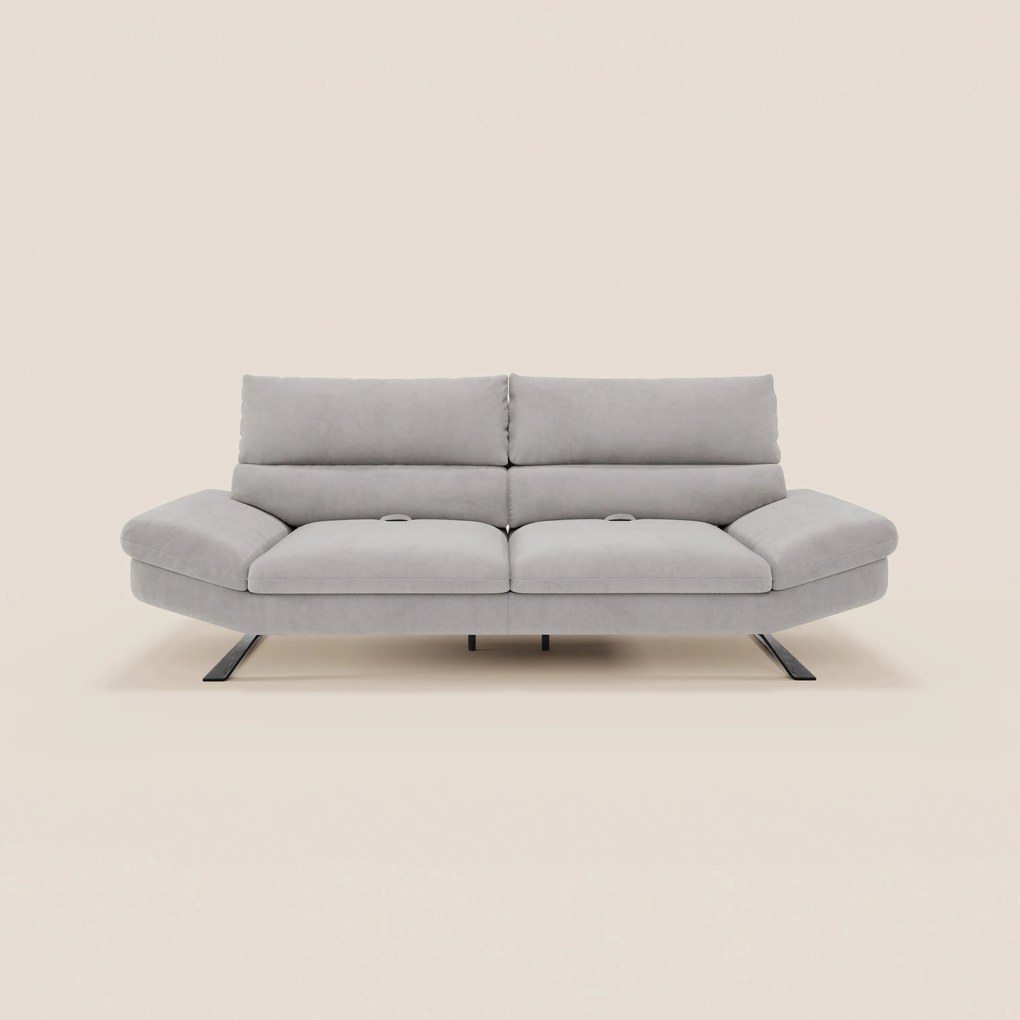 Eclipse Divano dal design moderno 2 e 3 posti con schienali traslanti - piedini alti in elegante microfibra smacchiabile T11