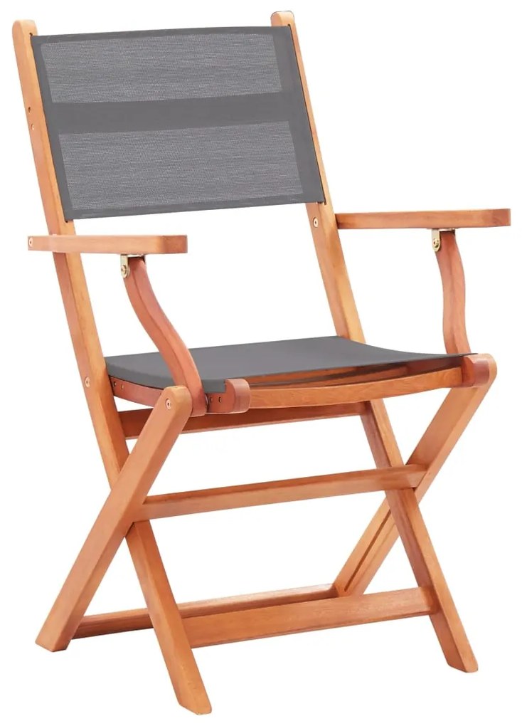 Sedie da giardino pieghevoli 2 pz grigio eucalipto e textilene