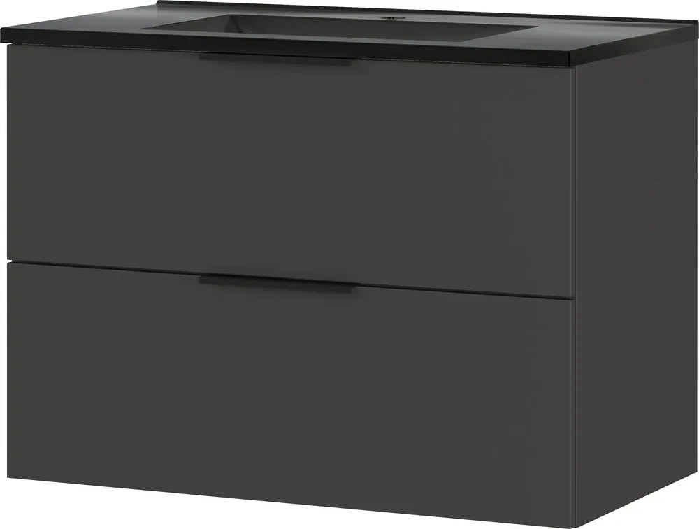 Mobile da parete nero-color antracite con lavabo 81x61 cm Crandon - Germania