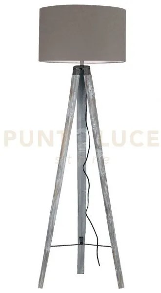 Piantana gallery in legno e tessuto 1 luce attacco e27 51x156cm