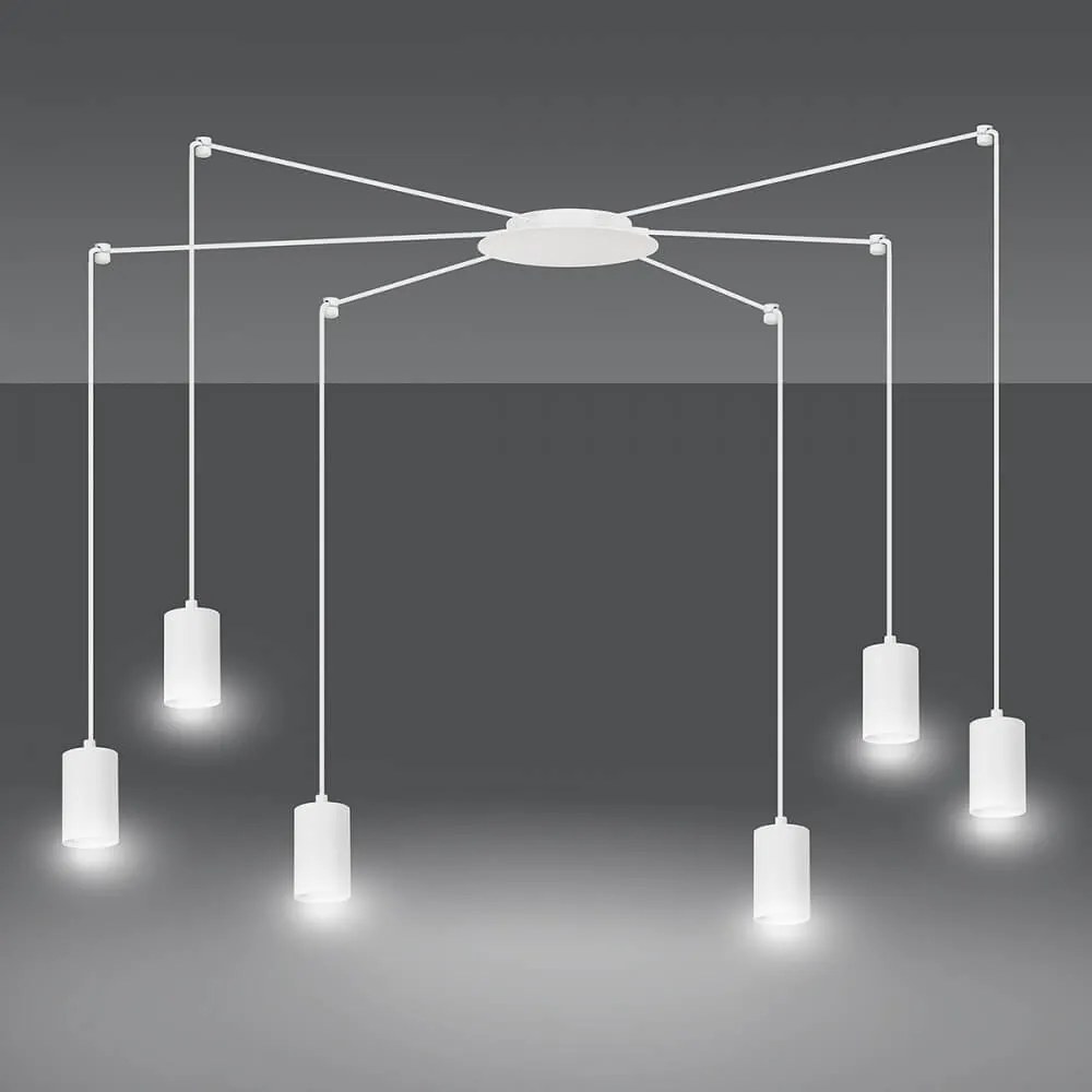 Lampadario a Sospensione in Acciaio TRAKER 6 BLACK e WHITE Colore del corpo Bianco
