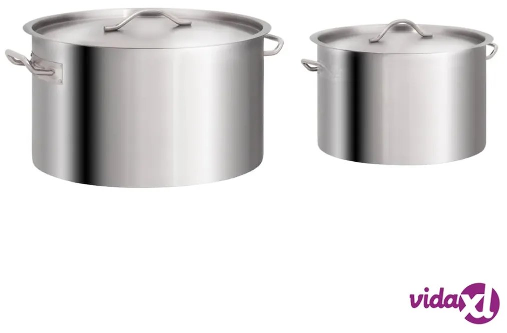 vidaXL Set di Pentole 2 pz 58/32 L in Acciaio Inossidabile