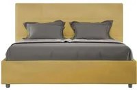 Letto imbottito Matrimoniale 160x210 cm Mika - Senza rete,Microfibra,Ocra