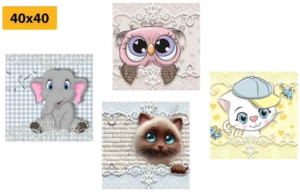 Set di quadri – Animali in versione per bambini