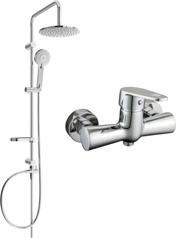 Mexen Carl set doccia esterno con soffione e rubinetto doccia Kama, cromato - 72540240-00