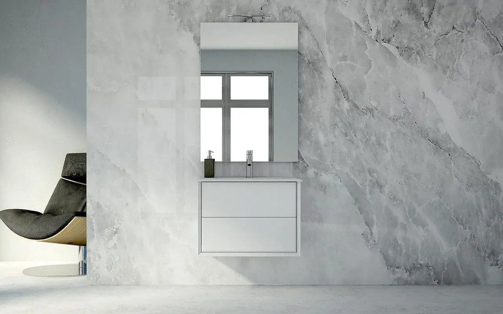 Mobile sottolavabo e lavabo Bellagio per vasca centrale bianco L 70 x H 48 x P 46 cm
