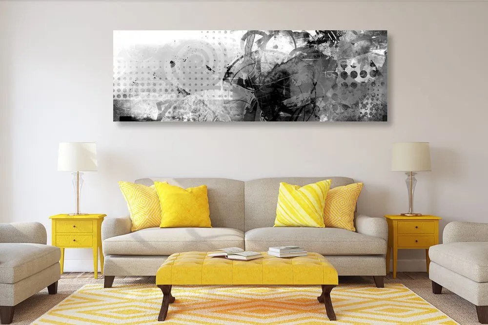Quadro su tela – Pittura grafica in bianco e nero