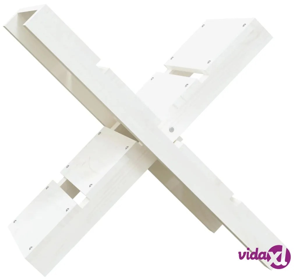 vidaXL Portaceppi Bianco 47x39,5x48 cm in Legno Massello di Pino