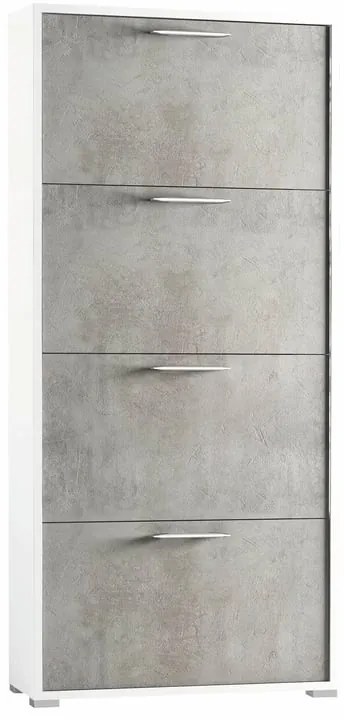 Scarpiera Puzzle 4 ante doppia profondità L 67 x H 147 x P 28 cm 24 paia, grigio