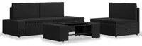 Set Divani da Giardino 4 pz in Polyrattan Nero 3054577