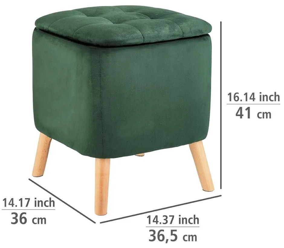 Sgabello in velluto verde - Wenko
