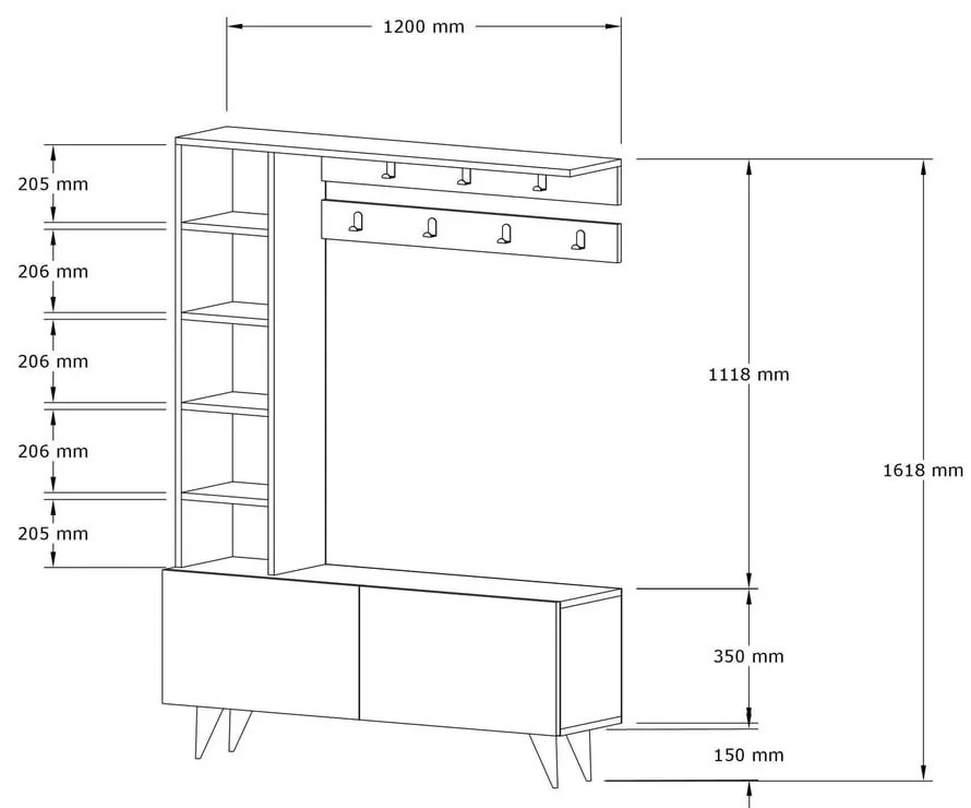 Set da corridoio bianco Bahar - Kalune Design