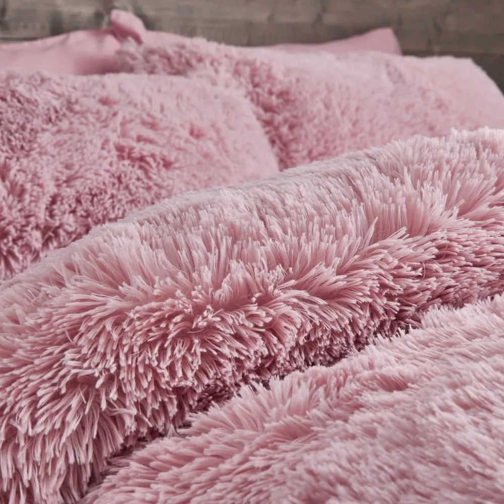 Biancheria da letto in microfelpa rosa , 135 x 200 cm Cuddly - Catherine Lansfield