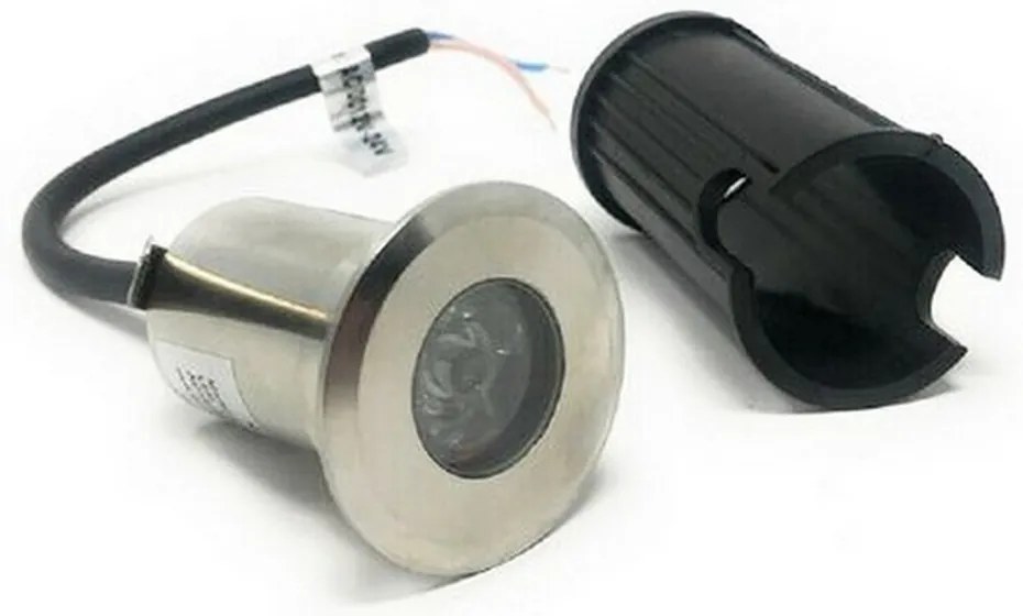 Segnapasso carrabile Led 3W da incasso Rotondo Argento satinato IP68 Bianco freddo 6500K Wisdom