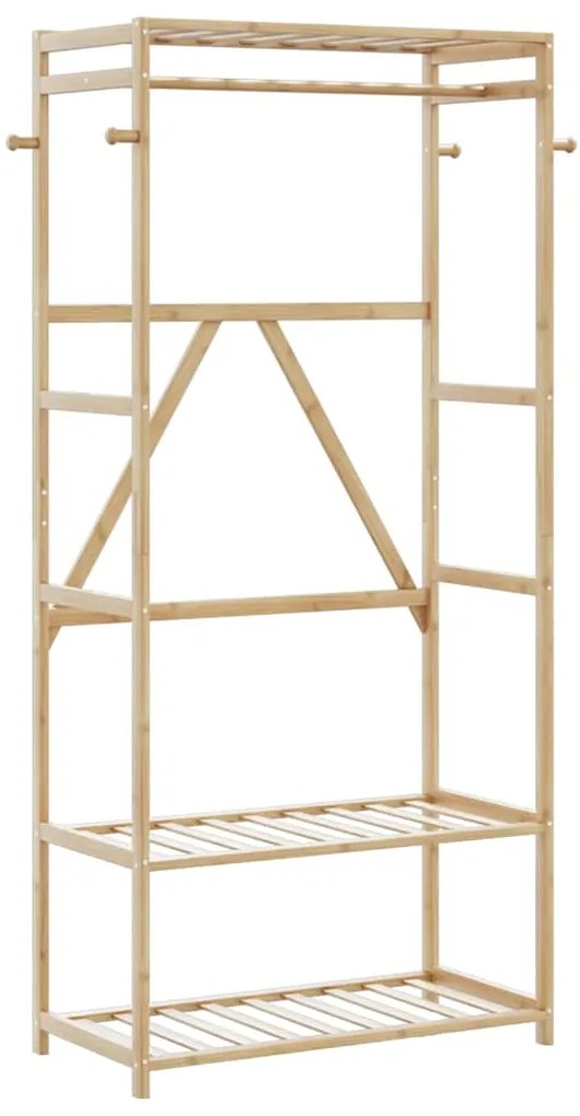 Appendiabiti Con Ripiani 80x40x175 Cm İn Bambù /