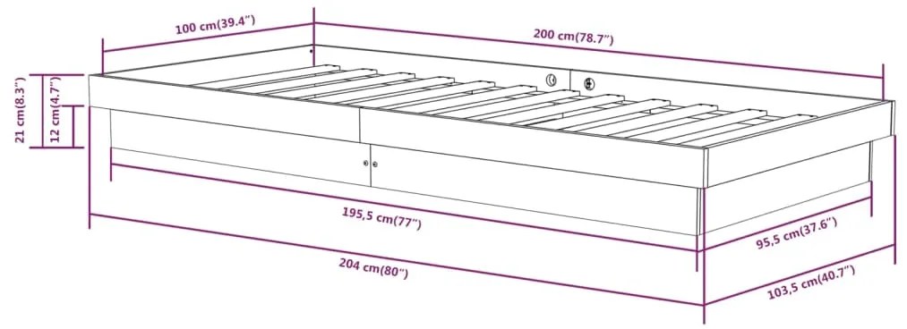 Giroletto Bianco in Legno Massello 100x200 cm