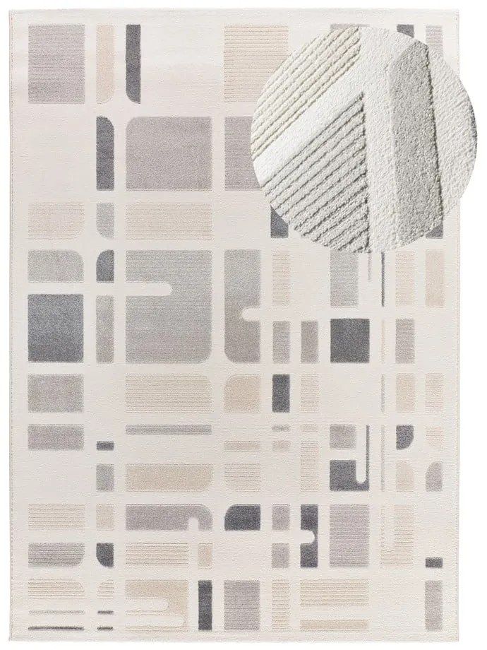 Tappeto grigio chiaro/avorio 80x150 cm Flora – Universal