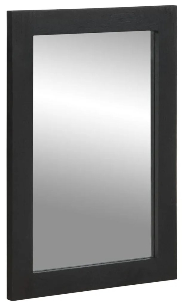 Specchio Da Bagno Nero 50x70x2,5 Cm Legno Multistrato E Ottone /