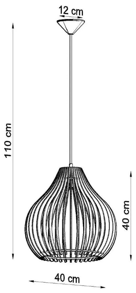 Lampada a Sospensione E27 in Legno Naturale APRILLA