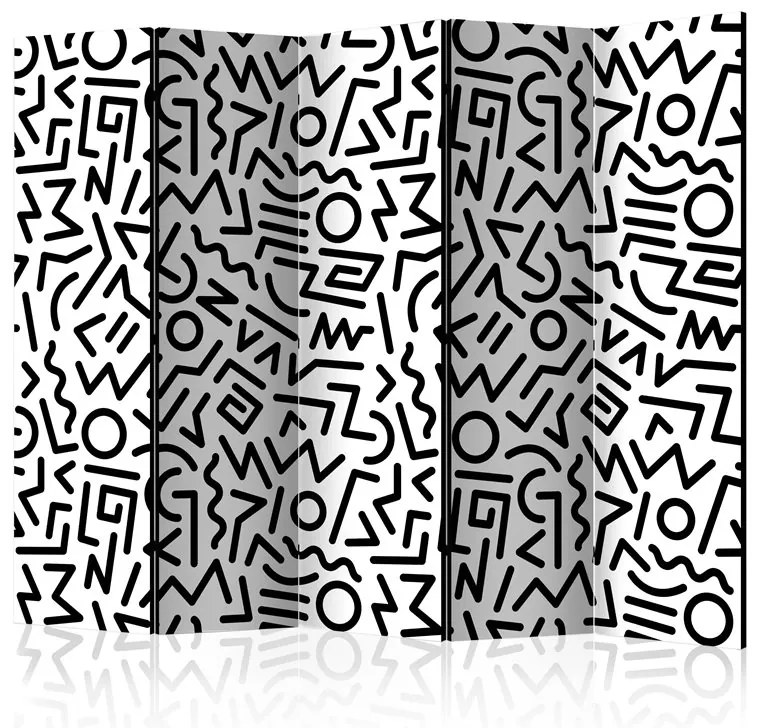 Paravento Black and White Maze II [Room Dividers]