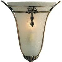 Applique Contemporanea Nashville Ottone Bronzo Vetro Ambra 1 Luce E14