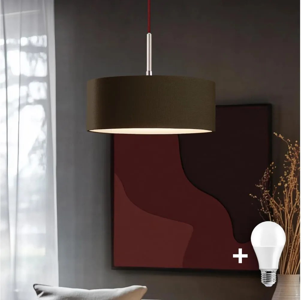 Eglo - LED Lampada a sospensione con cavo TUNJA 1xE27/60W/230V marrone