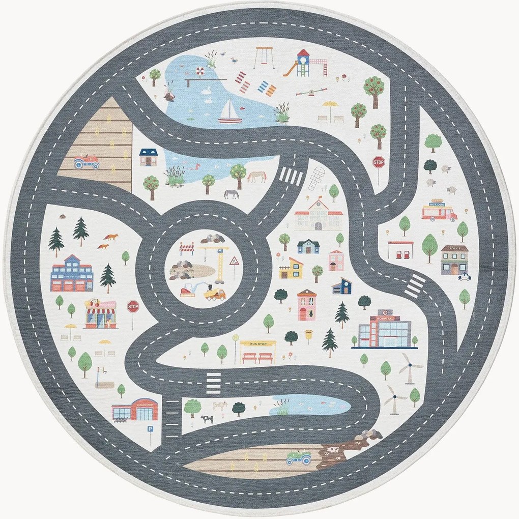 Tappeto rotondo per bambini lavabile Linus