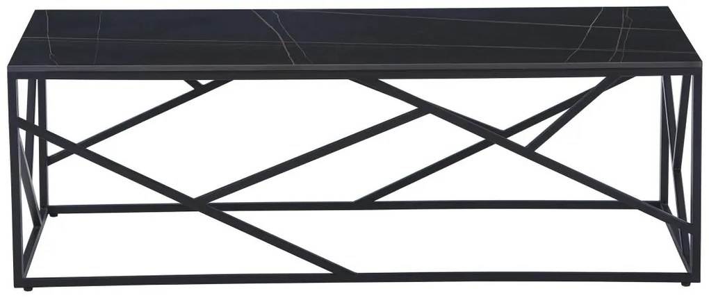 Tavolino in ceramica e Metallo Effetto marmo Nero - MELRONE di PASCAL MORABITO