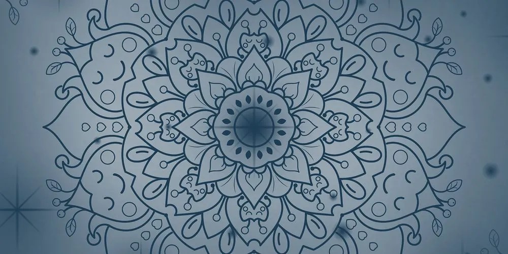Quadro su tela – Fiore blu scuro di Mandala