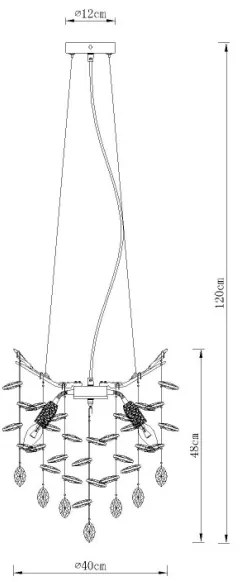 Globo 64138HG - Lampadario a sospensione su cavo QUEENA 4xE14/40W/230V dorato
