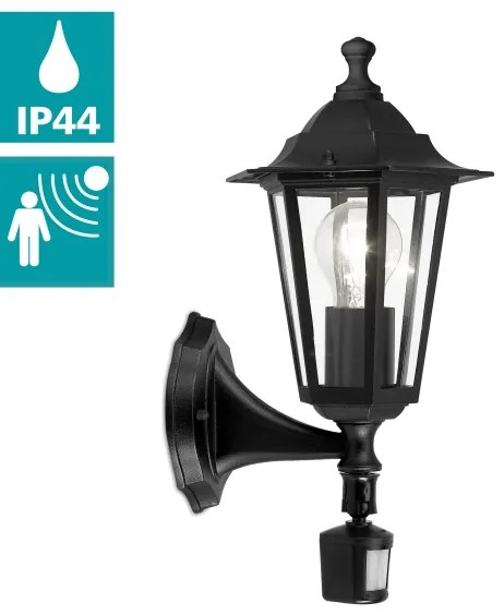 EGLO 22469 - Lampada con sensore LATERNA 4 1xE27/60W nero