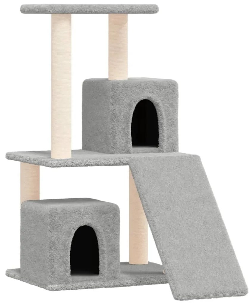 Albero per gatti con tiragraffi in sisal grigio chiaro 82 cm