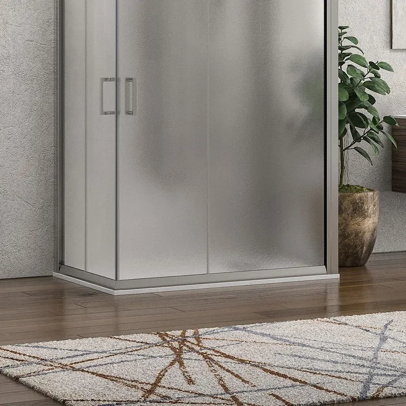 Kamalu - Box doccia tre lati 80x100x80 altezza 180 vetro opaco K410