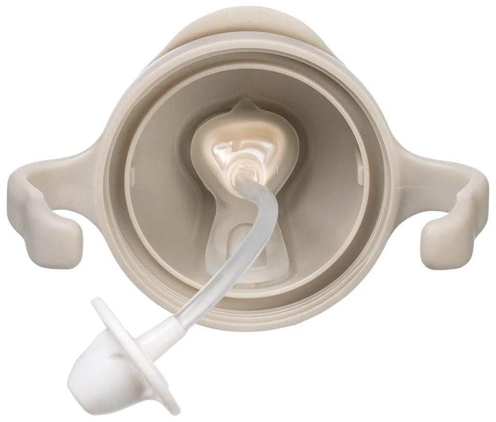 Tazza con cannuccia - beige 240 ml