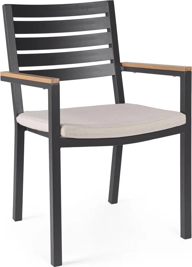 Sedia da esterno color antracite in metallo Henna – Bizzotto