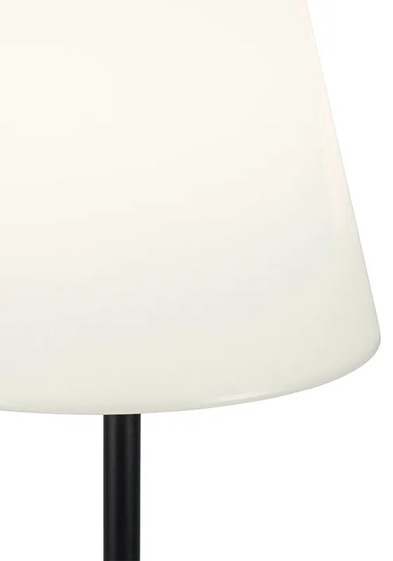 Lampada da terra da esterno nera con paralume bianco 35 cm IP65 - Virginia
