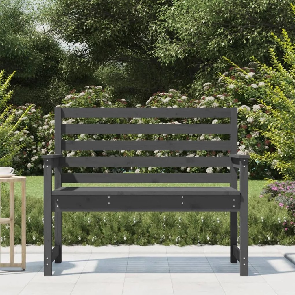 Panca da Giardino Grigia 109x48x91,5 cm Legno Massello di Pino