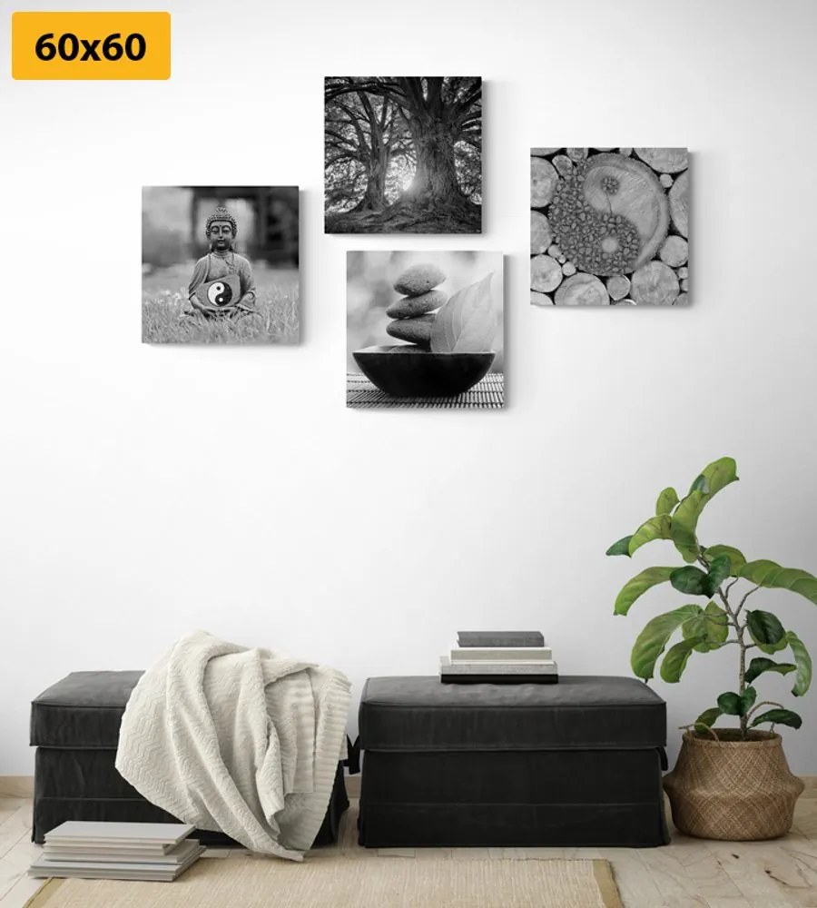 Set di quadri – In stile Feng Shui in bianco e nero