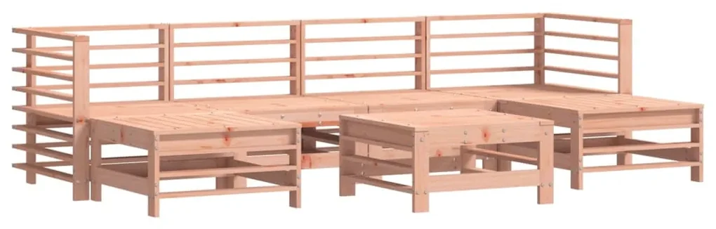 Set salotto da giardino 7 pz in legno massello di douglas