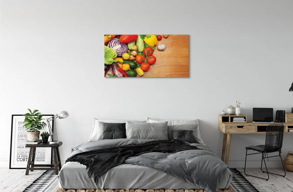 Quadro su tela Funghi di zucchine di aglio 100x50 cm