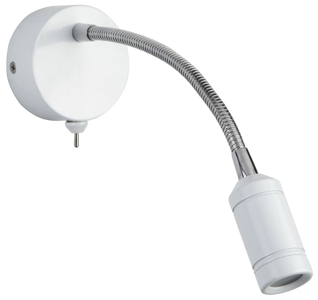 Applique Contemporanea Flexy Acciaio Bianco Cromo Led 0,75W 3000K