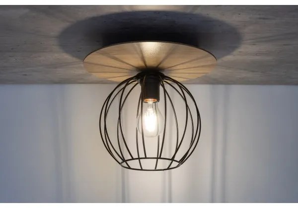 Lampadario a plafone CYBER 1xE27/60W/230V legno/nero